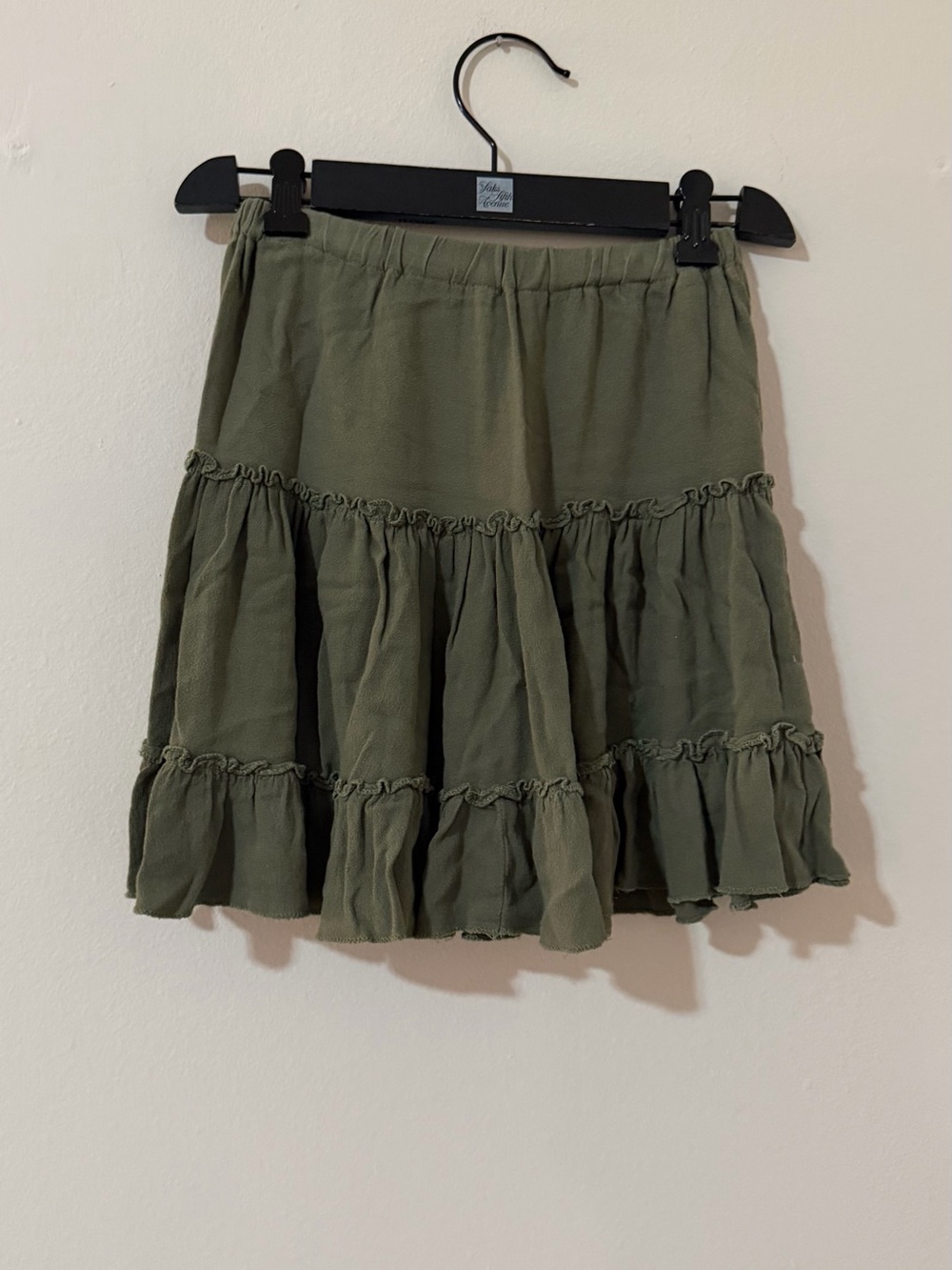 Olive Tiered Ruffle Skirt - Women